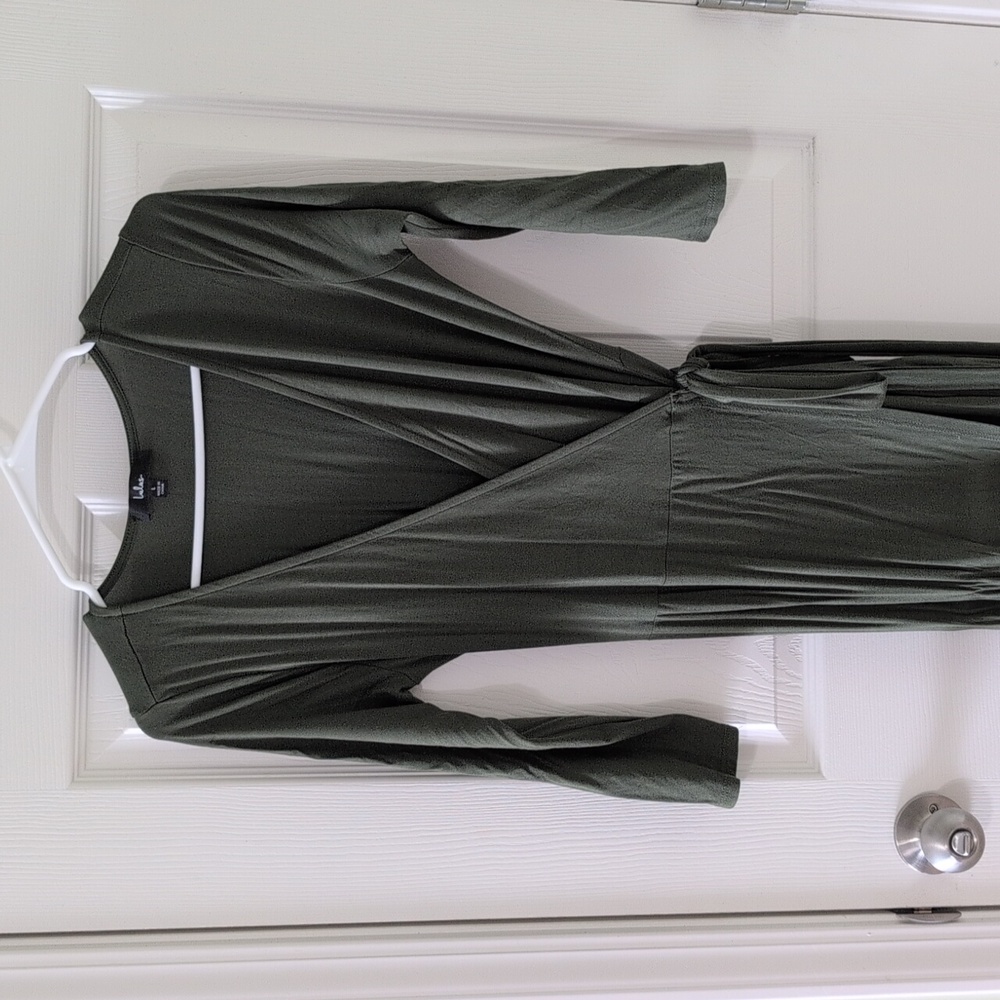 Green Long Sleeve Wrap Maxi Dress